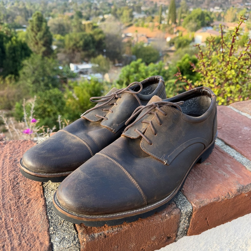 Rockport Storm Surge Brown Leather Cap Toe Oxford Size 15 Preppy